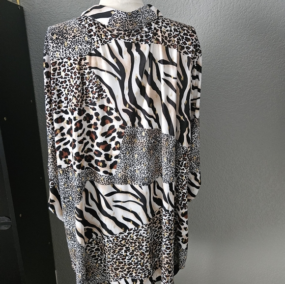 Animal Print Blouse Plus Size - Picture 7 of 8